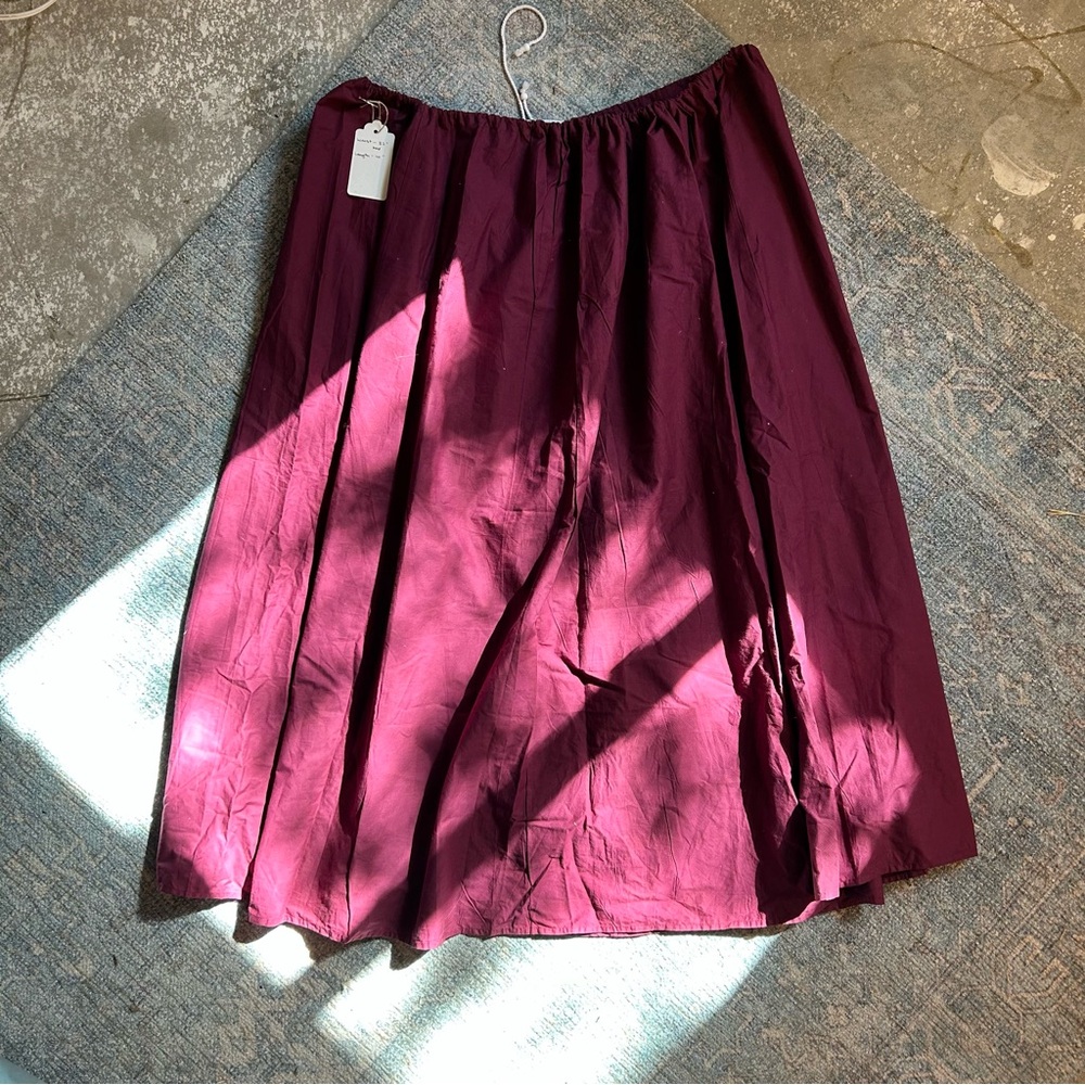 Cotton Maxi Skirt with Drawstring Waist